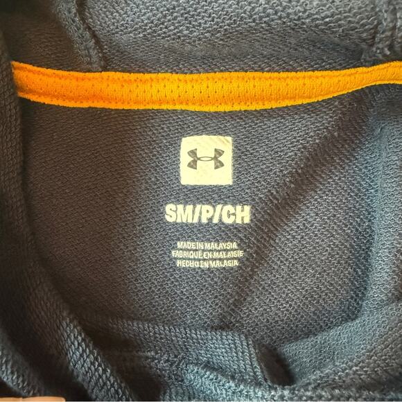 Under Armour Project Rock Short Sleeve Hoodie Navy Brahma Bull Logo Men’s Small - Picture 3 of 10